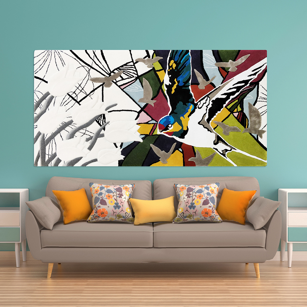 Colorful Hand tufted 3D carpet with carving named Once Upon a Dream